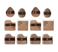Guo Xiao Niu Makeup Puff, Chocolate Biscuit Powder Puff, 1 Box Of 6 Pcs Guo Xiao Niu Chocolate Color Quick Makeup Foundation Set (2pcs)