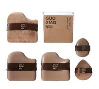 Guo Xiao Niu Makeup Puff, Chocolate Biscuit Powder Puff, 1 Box Of 6 Pcs Guo Xiao Niu Chocolate Color Quick Makeup Foundation Set (1pc)