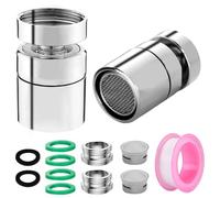 guobinZH 2 Pezzi Aeratore Rubinetto 360° Girevole con 2 Filtro Rompigetto M22 M24 Filettatura Maschio Adattatori Kit Rubinetti Lavello Filtri Aeratore in Acciaio Inox per Rubinetto Cucina e Bagno
