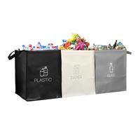 guobinZH Pattumiera Differenziata 3 Scomparti per Carta Plastica e Vetro | Borse Raccolta Differenziata Set Sacchi Fifferenziata Colorati con Maniglia 54L per Interno Esterno Cucina Ufficio a Casa