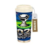 GuoChe 2026 Champions - Bicchieri da caffè da viaggio con coperchio, in acciaio inox, termici, per bevande calde e fredde, 500 ml