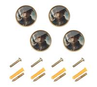 GuoChe 4 pomelli per cassettiera anime giapponese ragazzo pomelli oro per armadio 32 mm
