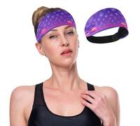 GuoChe 4th_july_fireworks_vaporwave_pattern antiscivolo comode fasce per capelli da donna elastiche sudate per corsa, yoga, palestra, sport atletici