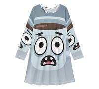 GuoChe Abito da bambina a maniche lunghe, morbido, autunnale, per la scuola, casual, per tutti i giorni, per 3-11 anni, Lunedì Mattina Look, 10-11 Anni