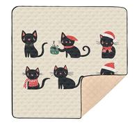 GuoChe Adorabile gatto nero morbido imbottito per interni ed esterni impermeabile tappetino per bambini