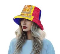 GuoChe Andorra Flag Fuzzy Bucket Hat Faux Fur Warm Winter Cappelli per le donne Moda Cappelli da pescatore per il freddo
