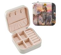 GuoChe Animal Head Serie Floreale Mini Jewelry Case Travel Jewelry Organizer Mini Organizer Scatole per Orecchini Collane Orecchini Immagazzinaggio Ragazze Regali Personalizzati per le Donne