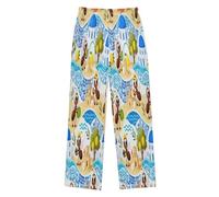 GuoChe Ant Coastal Scene Pigiama Pantaloni per Ragazzi Morbido Caldo, Colorato, 13-14 Anni