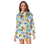 GuoChe Ant Coastal Scene - Tuta da donna, 2 pezzi, S, Colorato, XX-Large