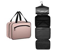 GuoChe Appendere grandi borse da toilette per le donne con gancio, Designer compatto snack bag per le donne vacanza estuche de maquillaje para mujer M, Gradiente oro rosa, Large, Colorato