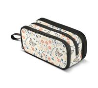 GuoChe Arancione Beige Fiori Farfalle Nylon Forniture Scuola Matita Sacchetto Grande Capacità Astuccio Con Cerniera Cancelleria Scuola per Scuola Uomo