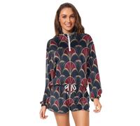 GuoChe Art Deco Fan A Forma Di Modello Atletico Set Donna S, Colorato, Large