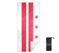 GuoChe Asciugamano da spiaggia sottile in microfibra con bandiera Washington DC, extra large, senza sabbia, sottile, compatto, accessori essenziali per adulti, nuoto, palestra, campeggio