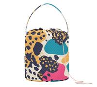 GuoChe Astratto leopardo Cheetah Skin Shapes_2 (1) Sacchetto di stoccaggio del filato Custodia per aghi all'uncinetto portatile Tote per ferri da maglia progetti all'uncinetto