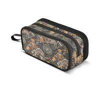 GuoChe Astuccio in nylon colorato con motivo vichingo vintage per adolescenti astuccio per matite di grande capacità per bambini organizer per cancelleria per uomini universitari