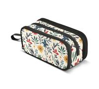 GuoChe Astuccio portamatite in nylon colorato con fiori cinco de mayo messicano astuccio portapenne grande capacità per bambini cancelleria organizzatore per ragazzi universitari