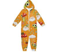 GuoChe Bambini Pigiama Pile Cerniera Con Cappuccio Abbigliamento Casa 5-14T Natale Lucertola Ombrello, Colorato, 4 anni