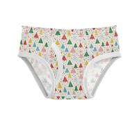 GuoChe Biancheria intima da allenamento per bambini, comoda e carina, 2T, Alberi colorati di Natale beige fiocchi di neve pois, 8 anni
