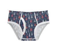 GuoChe Biancheria intima per bambini, mutandine morbide e carine 2T, Natale Navy Rosso Grigio Alberi Fiocchi di neve, 8 anni