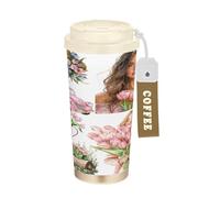 GuoChe Bicchieri da viaggio per caffè, caffè, Togo con coperchio, in acciaio inox, termici, per bevande calde e fredde, 500 ml