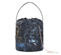 GuoChe Black Leopard Crochet Tote Bag Crochet Bag Kit con fori Viaggio Storage per Crochet Knit Crochet Crochet Accessori