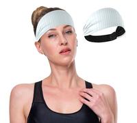 GuoChe Blue Vertical Stripes111 - Fasce elastiche da donna, antiscivolo, per il sudore, per il lavaggio del viso, palestra, tennis