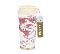 GuoChe Blush San Valentino Cupido Angelo Bicchiere da caffè Travel To Go Tazze per caffè con coperchi Tazza termica da caffè in acciaio inox per caldo e freddo 500 ml