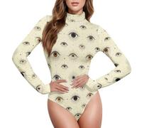 GuoChe Body da donna a maniche lunghe con collo alto S, Evil Eye Magic Boho
