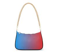 GuoChe Borsa a tracolla da donna con catena alla moda blu rossa sfumata essenziale per le donne