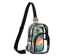 GuoChe Borsa a tracolla in PVC trasparente in poliestere, dimensioni compatte, cinghia regolabile, multi tasche, grande tasca principale, facile, Lgbtq+ Bandiera dell'orgoglio del progresso inclusivo