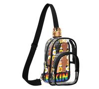 GuoChe Borsa a tracolla in PVC trasparente in poliestere, dimensioni compatte, cinghia regolabile, multi tasche, grande tasca principale, facile, Sii gentile Arcobaleno Linguaggio dei segni Lgbt