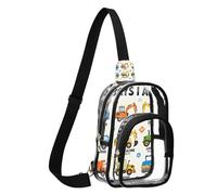 GuoChe Borsa a tracolla in PVC trasparente, resistente, dimensioni compatte, cinghia regolabile, multi scomparto grande tasca principale, facile, Dio dice che sono costruzione Bibbia Versi Camion