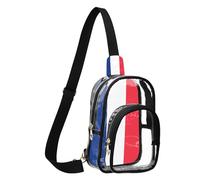 GuoChe Borsa a tracolla trasparente in poliestere, dimensioni compatte, cinghia regolabile, multi scomparto frontale, Bandiera di Saint Barthélemy, Taglia unica