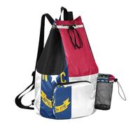 GuoChe Borsa da campeggio con coulisse da spiaggia con tasca per bottiglia d'acqua Cinch Back Sack impermeabile, Bandiera dello Stato della Carolina del, One Size, Zaini per bambini