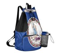 GuoChe Borsa da campeggio con coulisse da spiaggia con tasca per bottiglia d'acqua Cinch Back Sack impermeabile, Bandiera dello stato della Virginia, One Size, Zaini per bambini