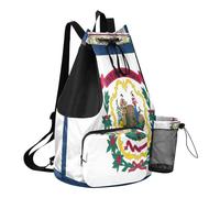 GuoChe Borsa da campeggio con coulisse da spiaggia con tasca per bottiglia d'acqua Cinch Back Sack impermeabile, Bandiera dello stato della Virginia Occidentale, One Size, Zaini per bambini
