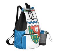 GuoChe Borsa da campeggio estiva da uomo con coulisse, con tasca per bottiglia d'acqua, impermeabile, Bandiera Territori del Nordovest, One Size