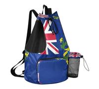 GuoChe Borsa da palestra con coulisse, borsa da palestra con tasche, con tasche per separazione asciutta e bagnata, Bandiera delle Isole Pitcairn, One Size, Zaini per bambini