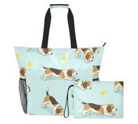 GuoChe Borsa da spiaggia blu da donna per yoga con cani, borsa da viaggio estiva a prova di sabbia con tasche interne, Il saluto al sole pone Yogi Meme, One Size