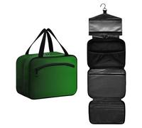 GuoChe Borsa da toilette da appendere organizer da viaggio con gancio, borsa per medicine espandibile di design per i viaggiatori bagno bolsa para guardar maquillaje M, Gradiente profondo verde, Large