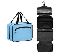 GuoChe Borsa da viaggio appesa con gancio, borsa portatile di design per il trucco per la mamma toilette bolsa de maquillaje para mujer M, Azzurro cielo., Large, Colorato