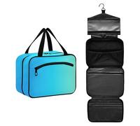 GuoChe Borsa da viaggio cosmetica appesa con gancio, borsa organizer per trucco essenziale di design per il bagno del viaggiatore bolsas de maquillaje para mujer M, Sfumato Azzurro, Large, Colorato