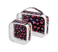 GuoChe Borsa da viaggio cosmetica trasparente impermeabile trasparente borse di trucco trasparenti Con Maniglia Cinghia borsa da toilette borsa da viaggio 2pack Cuore ama, Colorato, 1 size