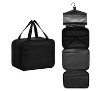 GuoChe Borsa da viaggio da appendere per gli uomini con gancio, designer borsa da viaggio essenziale articoli da toeletta per papà WC estuches para maquillaje M, Tinta unita Pure Plain, Large