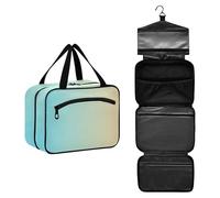GuoChe Borsa da viaggio per articoli da toeletta da uomo appesi con gancio, borsa pieghevole per articoli da toeletta di design per viaggio make up cartera para maquillaje M, Blu Giallo Gradiente