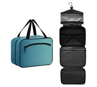 GuoChe Borsa da viaggio per articoli da toeletta sospesi da donna con gancio, borsa per il trucco essenziale di viaggio per hotel essenziali per il viaggio per maquillaje M, Gradiente verde., Medium