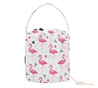 GuoChe Borsa da viaggio per progetti all'uncinetto con fenicotteri e ornamenti natalizi