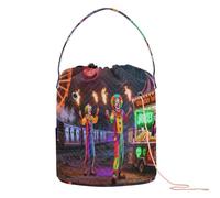 GuoChe Borsa da viaggio portatile per Halloween e Carnevale con luna rossa sotto la luna rossa