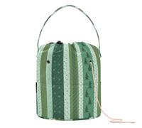 GuoChe Borsa da viaggio portatile per uncinetto a forma di pigna con albero a righe verdi di Natale