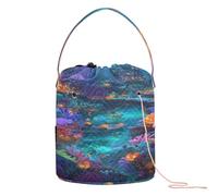 GuoChe Borsa da viaggio portatile subacquea con castello di Halloween, borsa da viaggio per uncinetto